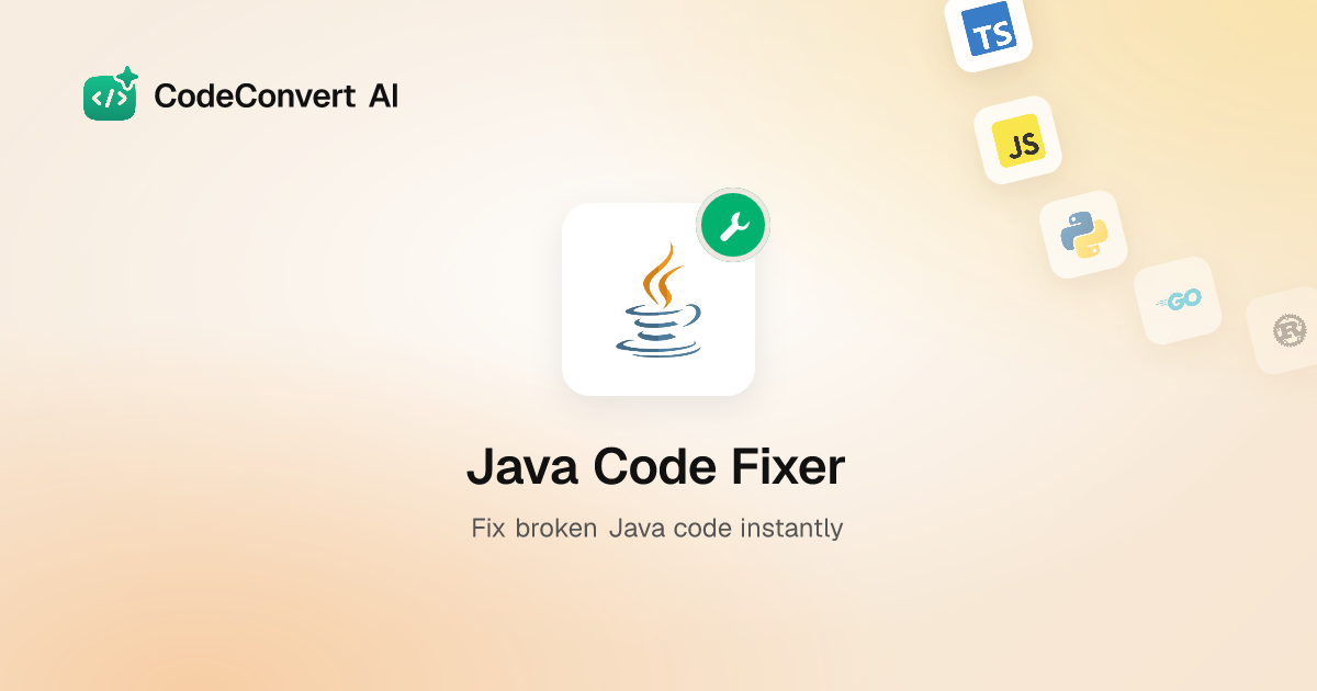 Free Java Code Fixer - Fix Broken Code | CodeConvert AI