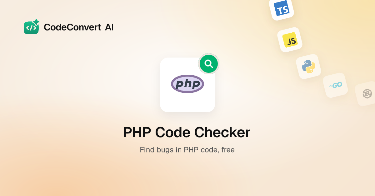 Free PHP Code Checker - AI Bug Finder | CodeConvert AI