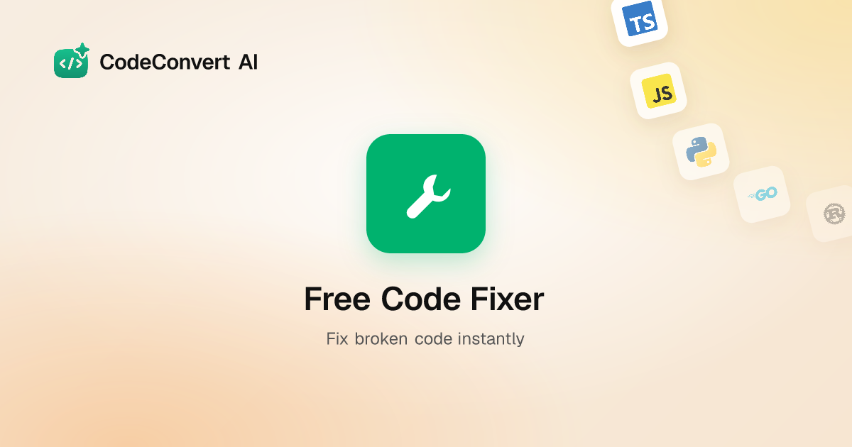 Free AI Code Fixer - Fix My Code Instantly | CodeConvert AI