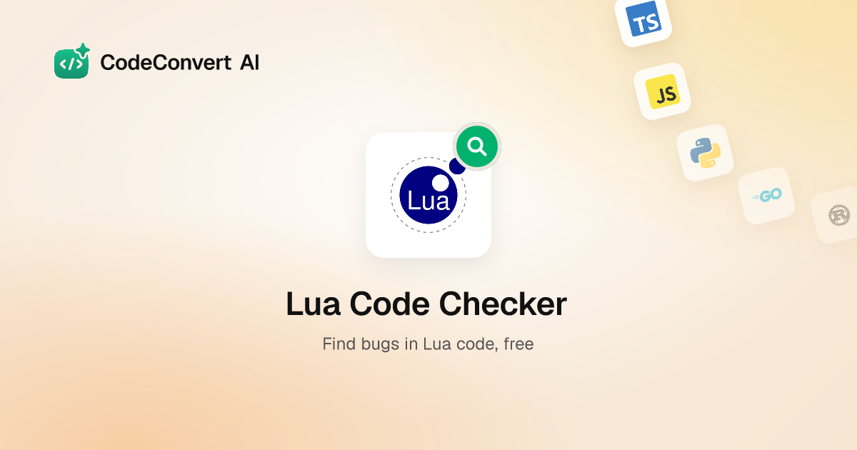 Free Lua Code Checker - AI Bug Finder | CodeConvert AI