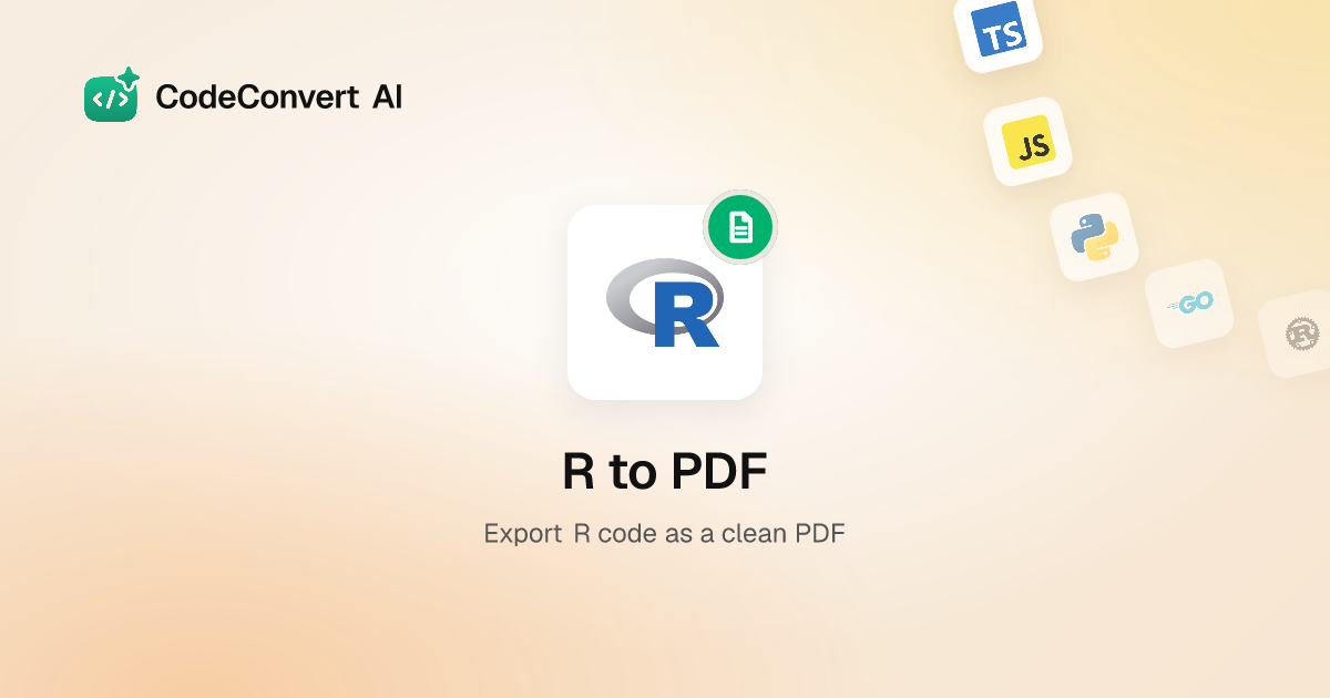 R to PDF - Export R Code with Syntax Highlighting | Free Online