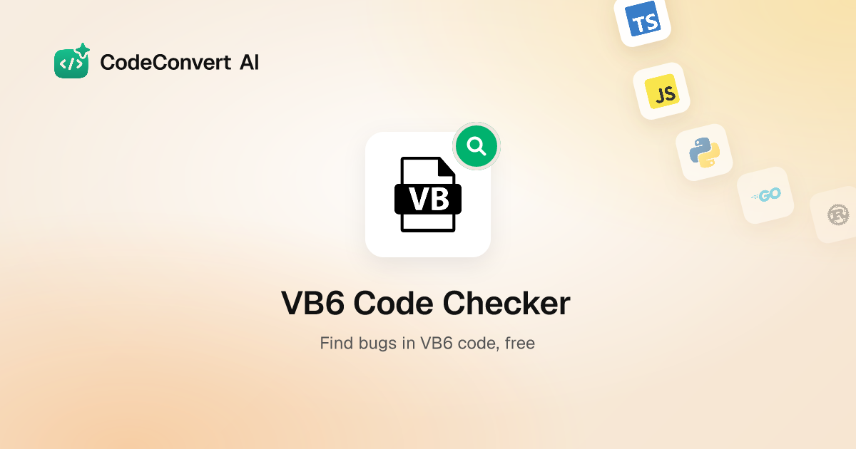 Free VB6 Code Checker - AI Bug Finder | CodeConvert AI