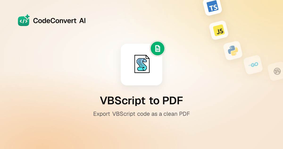 VBScript to PDF - Export VBScript Code with Syntax Highlighting | Free ...