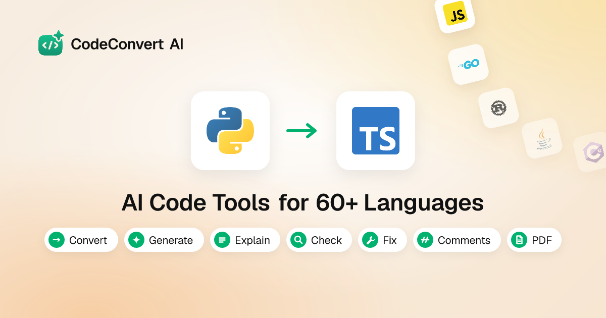 CodeConvert AI - Convert code with a click of a button